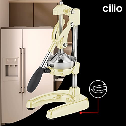 Cilio Commercial Grade Manual Citrus Juicer, Extractor, And Juice Press, Cream #TOP4