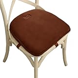 Big Hippo Chair Pads, Memory Foam Chair Seat Cushion Non Slip Rubber Back Thicken Chair Padding with Elastic Bands for Home Office Outdoor Seats (Brown-1pc)
