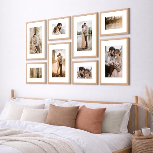 Image of Custom Personalized Photo Collage Framed Wall Art Painting Frames Set | Family Picture Frame Wall Decor Artwork for Living Room Bedroom | A3 + A4 Frame Combo Gallery Style | Personalized Home Decor Gift