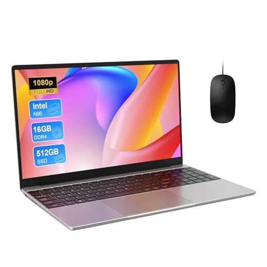Ordenador Portatil 15,6 Pulgadas, 16GB DDR4 512GB SSD TF Expansión Laptop, Win11 Portátil CPU N95 (hasta 3,4 GHz), PC Notebook con 2.4G/5GHz WiFi, Tipo-C, USB 3.0, Bluetooth 5.0, Ratón Incluido