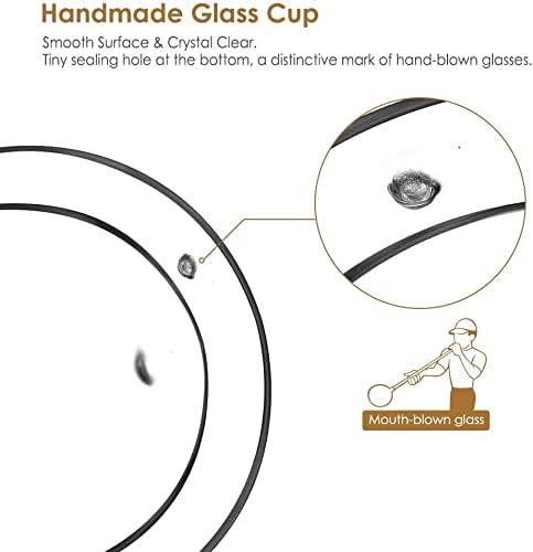 BEONE Double Walled Glass Coffee Mugs 6pc/250ML, Large Insulated Layer Coffee Cups, Clear Borosilicate Mugs, Perfect for Cappuccino, Tea, Latte, Espresso, Wine (6pcs/set, 8OZ/250ML)