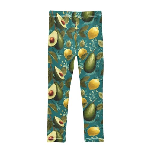 Girls Leggings Avocado Fruit Leaves Soft Toddler Leggings for Girls Kids Pants Size 4T-10T2