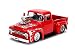 Jada 1956 Ford F-100 Pickup Truck with Blower Glossy Red with Flames Just Trucks Series 1/24 Diecast Model Car 30715