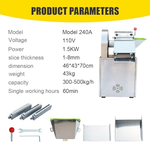 Cortadora Comercial de Papas 1500W Máquina Automática Centrífuga miniatura 7