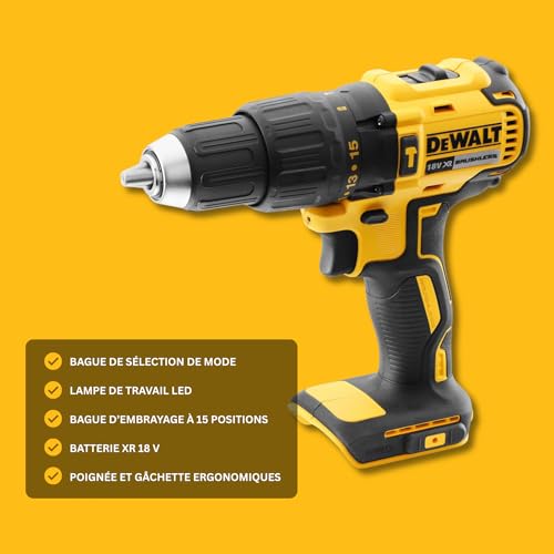 DEWALT Perceuse-visseuse à percussion XR 18V brushless DCD778D2T-QW