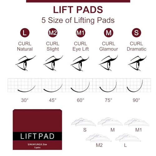 NAOLVE Kit de elevação de cílios 4 em 1, kit de permanente de cílios, kit de laminação de sobrancelh