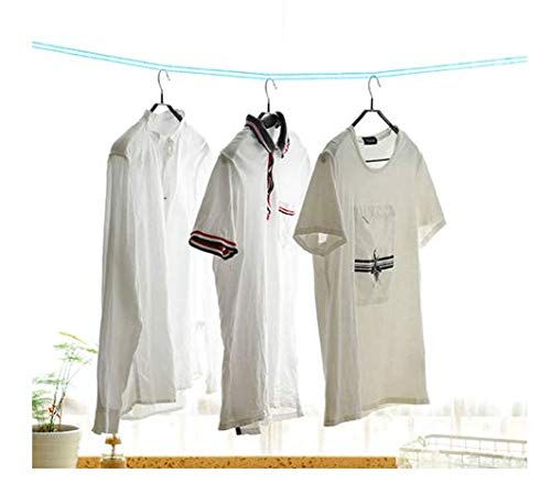 Long Compact Lightweight Camping Hiking Travel Portable Adjustable Rustproof Non-Slip Laundry Hanger Clothesline 16.5' Feet W/ Bonus Plastic Clothes Clips And Mesh Zipper Pouch #TOP3