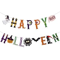 Halloween Bunting, Happy Halloween Banner Hanging Decorations Party Favor Supplies