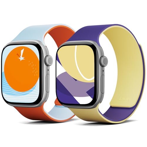 MOFT Snap Duo Watch Bands Compatible with Apple Watch 42mm(S3-1)/44mm/45mm/46mm/49mm Wade Roam GreenxBeyond Blue & Strike YellowxPoise Purple
