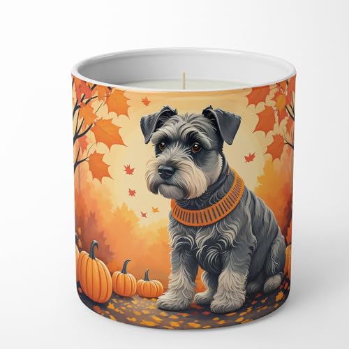 Caroline's Treasures DAC1068CDL Schnauzer Fall Decorative Soy Candle Nature Soy Wax Essential Oil Home Decor Ideal for Bedroom Kitchen Bath Office Gift, 10 oz