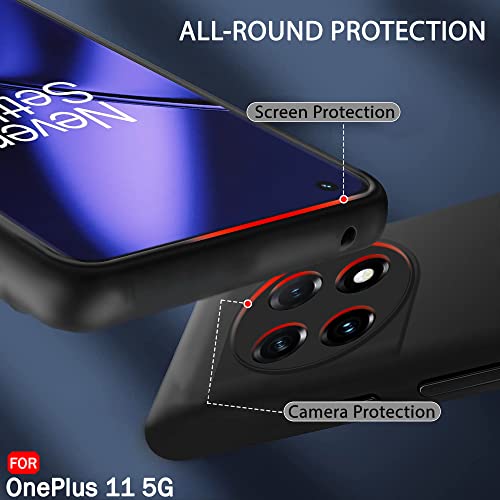 Image of TheGiftKart Sleek Back Cover Case for OnePlus 11 5G | Slim Fit Protective Design | Ultra Matte Finish | Camera Protection Bump | Soft Silicon Back Cover Case for OnePlus 11 5G (Silicone, Black)