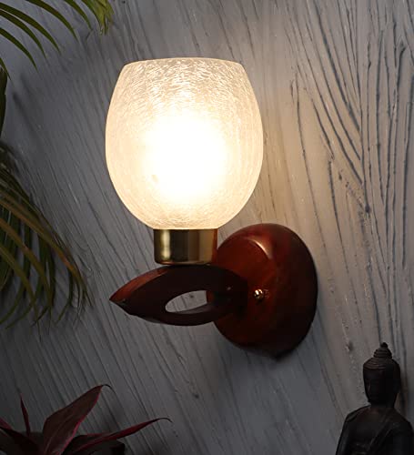 Green House Handmade Sheesham Wood Wall Light/Wall Lamp for Bedro...