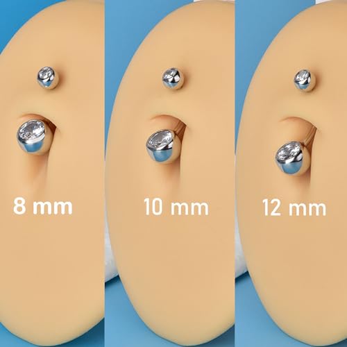 Silbertale SBRSJ004-7.2MM Sterling Silver Belly Button Rings For Women Men Cz Navel Rings Curved Barbell Belly Rings Belly Piercing 8Mm thumb #2