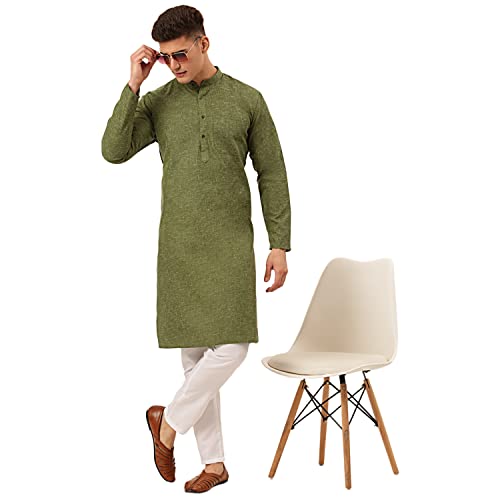 Image of Jompers Men's Cotton Ethnic Solid Kurta.