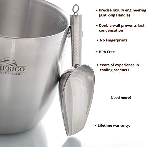 Amerigo Exclusive Insulated Ice Bucket - Well Made Double-Wall Champagne Bucket Keeps Ice Frozen Longer - 3 Liter… - Afbeelding 4