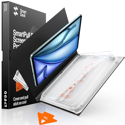 Image of SMARTDEVIL 2 Pack Screen Protector for iPad Air 13 Inch M4 /M3 /M2 (8th /7th /6th Generation, 2026 /2025 /2024) with Easy-Install Tray[Military Grade Shatterproof]9H+ Hardness Tempered Glass, HD Clarity, Dust & Bubble Free