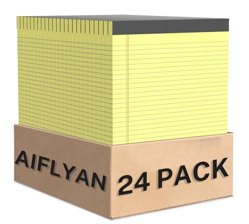 24 Pack Legal Pads 8.5 x 11 College Ruled Writing Pads, 720 Sheets Legal Note Pads 8.5 x 11 Narrow Ruled Lined Paper Pads, Perforated Notepads Notebook Yellow Paper Tablets 30 Sheets Per Notepad