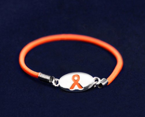 Fundraising For A Cause | Orange Ribbon Stretch Bracelets - Orange Ribbon Awareness Bracelets for Leukemia Awareness, Kidney Cancer, Multiple Sclerosis, Gun Violence & Hunger Awareness2