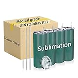 25 Pack 20oz Straight Tumblers Bulk,Innovative Life 316 Medical Grade Stainless Steel Double Wall...