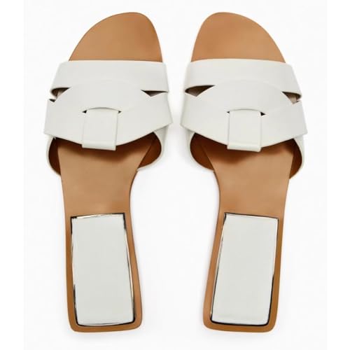 Sandales plates blanches d'été respirantes style nu-pieds chic - 3