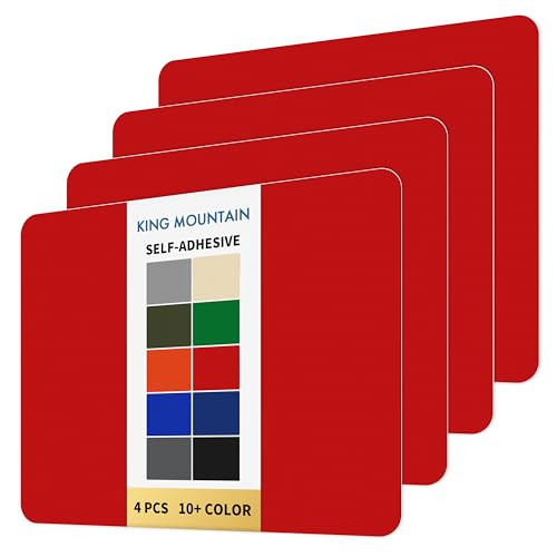 KING MOUNTAIN Self Adhesive Nylon Fabric Repair Patch, 9×11 Inches 4 Pcs, Quick Down Jacket Repair Patch, Waterproof Outdoor Gear Patch Kit for Tent,Backpacks,Umbrella, Gloves, Sleeping Bag (Red
