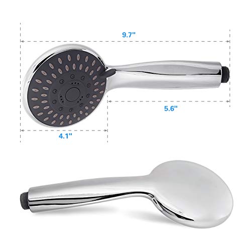 High Pressure Handheld Shower Head Briout 5-Settings Powerful Water Spray Shower Head against Low Pressure Water Flow with Stainless Hose and Adjustable Mount by BRIOUT - Image 6