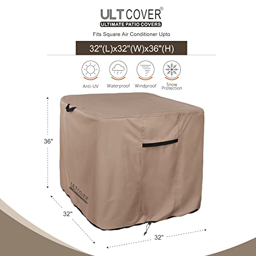 ULTCOVER Waterproof Square Air Conditioner Cover for Outside AC Units Size Upto 32W x 32D x 36H inch