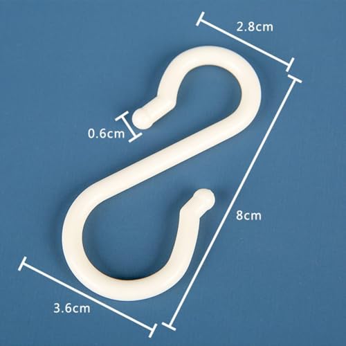 Kisstta 16 Stück,S haken,Kunststoff Haken,Rosa Weiß,Küchenhaken Für den Kleiderschrank die Küche