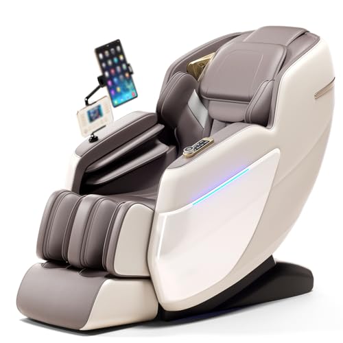 LFFTBK Sillón De Masaje con SL-Track Y Airbags para Todo El Cuerpo, Un Sillón De Masaje De Lujo Adecuado para Uso Doméstico.(Bianco)