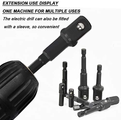 FOROREH 12Pcs Extension Socket Adapter Set, Impact Socket Adapter Set, Drill Bit Extension Set 1/4,3/8,1/2 inch Drive with 2 Adapters+2 Reducers for Impact Driver Ratchet Docket Extentsion