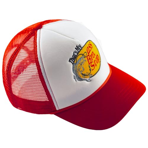 Image of Fish with Hook Print Baseball Cap Trucker Mesh Hat Embroidered Snapback Hat