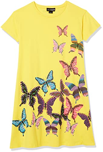 Desigual Vest_ARI Vestido Casual, Amarillo, 7-8 Años para Niñas