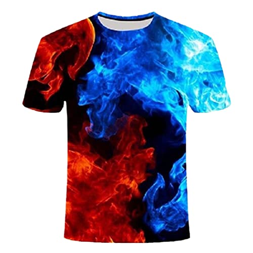 T-shirt 3D Blue Flame ample XXXXXL pour en finir avec les hauts trop étroits