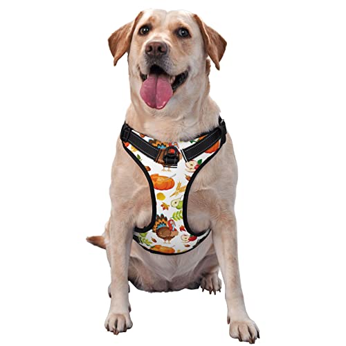 Thanksgiving Turkey Tactical Dog Harness for Small Medium Large Dogs No Pull Adjustable Pet Harness Reflective Easy Control Pet Vest Military Service Dog Harnesses-Small