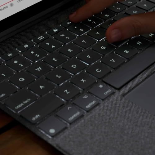 Image of 𝗟𝗢𝗚𝗜𝗧𝗘𝗖𝗛Combo Touch Keyboard Case for i-Pad Air 11-inch M2, M3, 5th Generation | Detachable Backlit Keyboard | Large Multi-Touch Trackpad | Adjustable Kickstand | Oxford Grey | Seller Warranty