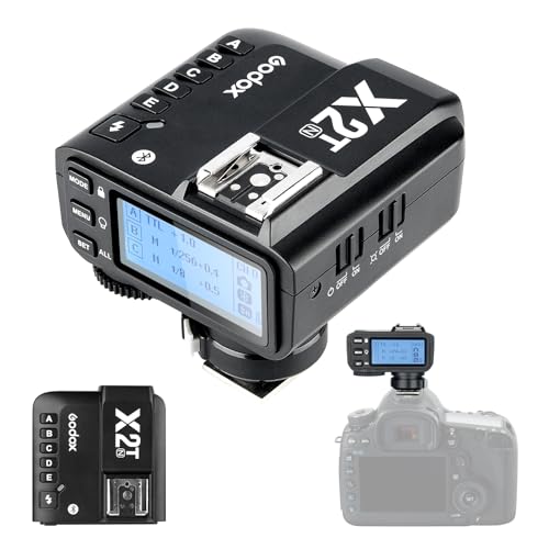 Godox X2T-N TTL Wireless Flash Trigger for Nikon - 2.4G 100m Range, 1/8000s HSS, with Hot Shoe for Flash Connection, 5 Groups & 32 Channels, Bluetooth APP Control, Compatible with Nikon Cameras