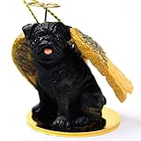 Conversation Concepts 1 X Pug Angel Dog Ornament - Black