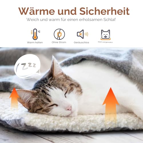 MAIYADUO Weiches Katzenbett Waschbar 42x38 cm Plüsch Haustierbett für Kleine Hunde und Katzen - 2 in 1 Katzenkissen Katzendecke Katzensofa Nest Bett, Entfaltete Größe 61x51 cm