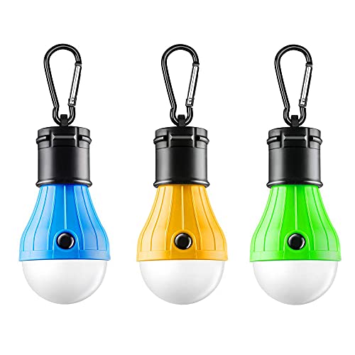 YZOTEK LED Camping Laterne - 3 Pack Tragbare Outdoor Zeltlampe, Nacht Indoor Glühbirne mit 3 Beleuchtungsmodi für Notfälle zu Hause Wandern Wandern Rucksack Angeln, Batteriebetrieben(Nicht Enthalten) Cover