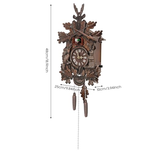 Reloj de pared cucú estilo nórdico retro con péndulo miniatura 5