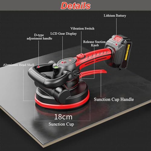 Machine à vibrations pour carrelage avec ventouse 18 cm et écran LCD - 7