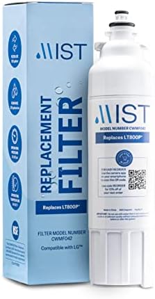 Mist LT800P LG Refrigerator Water Filter, Compatible with LG Water Filter ADQ736134, LG ADQ736134 Water Filter, Kenmore 9490, 46-9490, 469490, ADQ73613402, LG LMXS30776S, LG LSXS26366S, 1 Pack