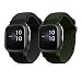 Produktbild kwmobile 2x Sportarmband kompatibel mit Garmin Venu Sq Music/Sq Armband - Sport Ersatzarmband Set aus Nylon für Fitnesstracker - Schwarz Grün