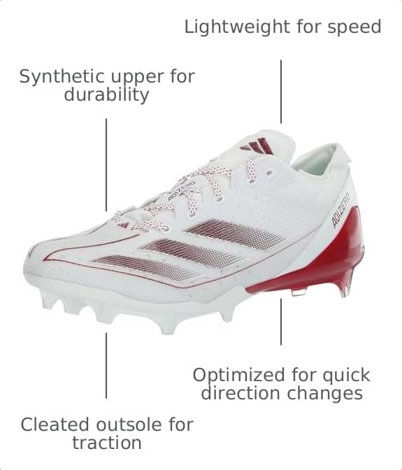 Image of adidas Mens Adizero Electric Football Sneakers Shoes - White