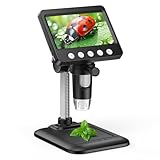 CIMELR デジタル 顕微鏡 4.3" コイン顕微鏡 50-1000倍 充電式USB 電子 拡大鏡 内視鏡 マイクロスコープ 8 LED PC接続可能 可能 Windows対応 USB顕微鏡 肌チェック/生物観察/回路基板修理/細かい部品チェック実験に 【日本語説明書】