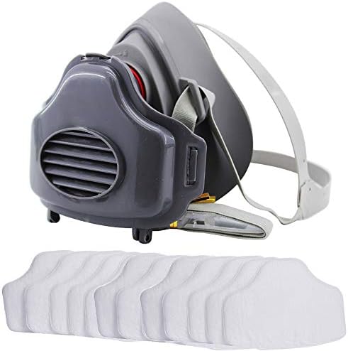 HSTYAIG Dust Respirator Mask Pm2.5 Half Facepiece Reusable Respirator Gas Protection Filter Respirator Dust Mask with 20pcs Filter