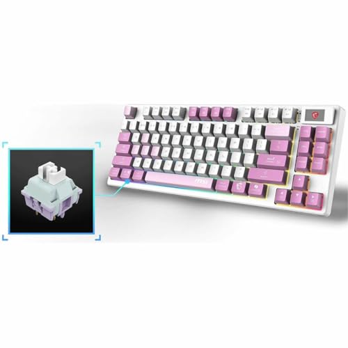 Image of msi Forge GK600 TKL W Violet US - Mechanical Linear SWITCHES - Dye-Sublimated PBT Keycaps, Anti-Slip Base, RGB LED, USB 2.0, Bluetooth, 2.4 GHz - Tenkeyless