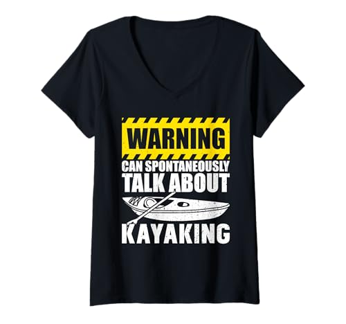 Mujer La advertencia puede hablar espontáneamente de Kayak Camiseta Cuello V