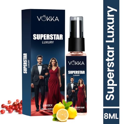 Image of VOKKA Pocket Perfume Superstar 8ml | Unisex Luxury Long Lasting Perfume for Men & Women | Eau De Parfum| EDP Fragrance for Gift | Travel & Skin Friendly | Notes: Lemon Pepper, Floral, Woody Vetiver
