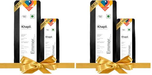 Image of TWF Stone ground Khapli Wheat Flour | Buy 5kg, Get 1kg | Clinically Certified Low GI of 39 | No Blending - 100% Khapli Atta | Diabetic-Friendly | High Fiber & Protein | Emmer Atta (Pack of 2)